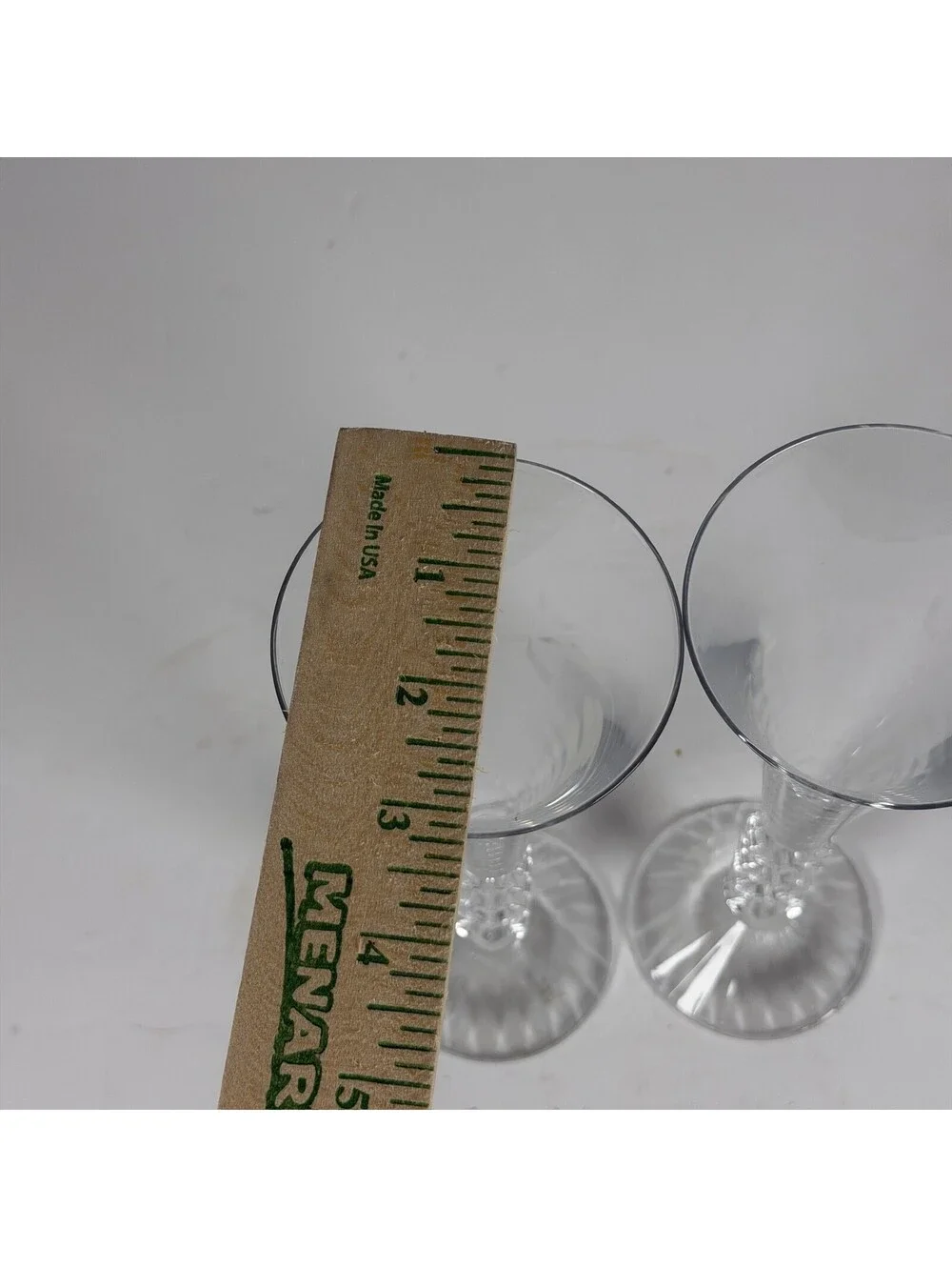 Set of 2 Clear Glass Champagne Flutes with Stacked Heart Stems - S-1